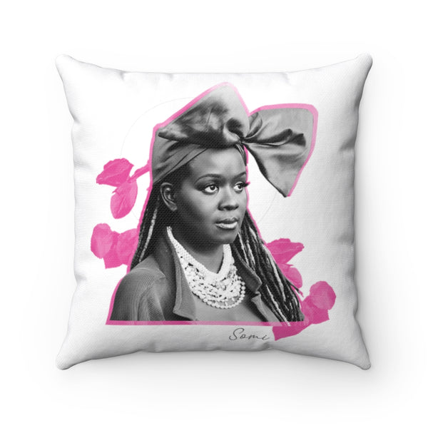 Somi in Pink Garden Pillow Case